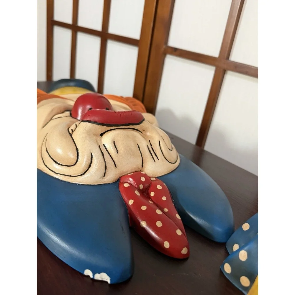 Holland Mold Ceramic Clown Face Wall Plaque 2 Circus Decor 1960s Fun House